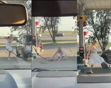 拍攝者不救?《拼命想加油的賓士美女姐姐》現場怎麼沒有見義勇為的男士呢