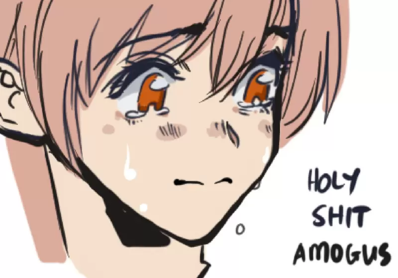 《瞳孔中的Among Us》歐美繪師流行的惡搞遊戲 想畫哭哭表情只要這樣做就行