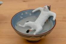 模型師製作《輕鬆愜意泡湯貓》溫水一下去那個舒暢感~齁！舒服❤