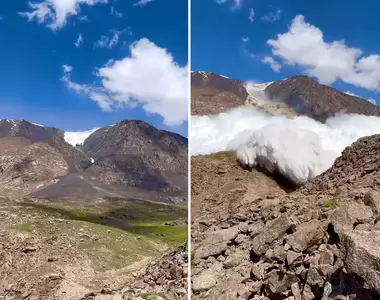網友近距離拍攝《雪崩的威力》鋪天蓋地的氣勢襲來，這場景真的很可怕