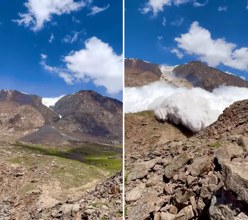 網友近距離拍攝《雪崩的威力》鋪天蓋地的氣勢襲來,這場景真的很可怕 網友近距離拍攝《雪崩的威力》鋪天蓋地的氣勢襲來,這場景真的很可怕