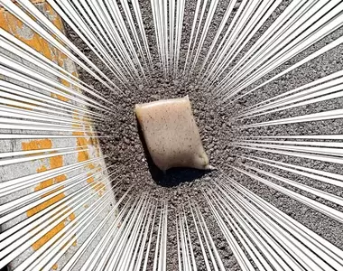 網友分享《各種路上的奇葩掉落》發現這裡有一塊蒟蒻的意思是...？