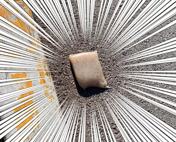 網友分享《各種路上的奇葩掉落》發現這裡有一塊蒟蒻的意思是...？