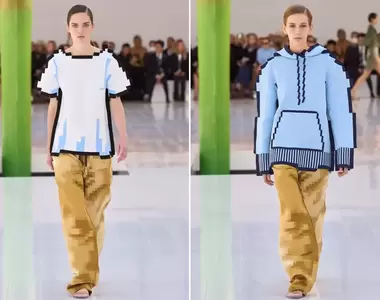 巴黎時裝週《LOEWE 2023春夏》超吸睛「像素服裝」pixel風格穿上身成大亮點!
