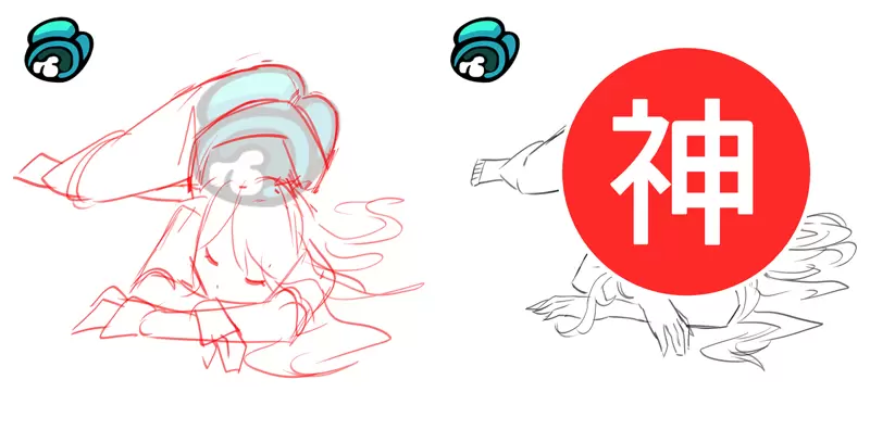 【繪圖技法】繼《瞳孔中的Among Us》現在又出現了《Among Us》可以用來畫任何東西？