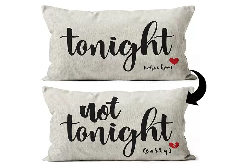 《今晚可以/不行 抱枕套》夫妻想愛愛需要合適的機會,看看抱枕就知道今晚有沒有搞頭 《今晚可以/不行 抱枕套》夫妻想愛愛需要合適的機會,看看抱枕就知道今晚有沒有搞頭