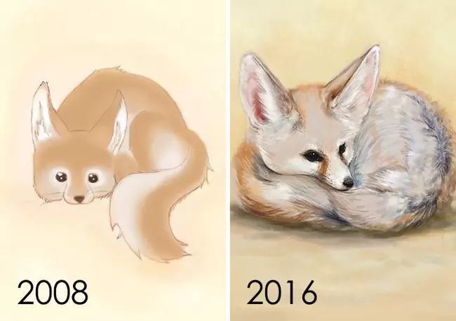 國外繪師《自己畫畫功力的Before After》各種進步的成果分享