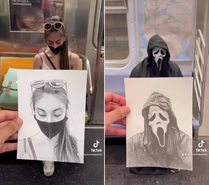 《紐約地鐵素描客》這真的是快手！利用搭車時間精準繪畫出乘客的模樣