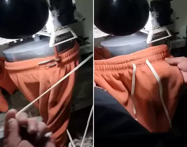 《褲子繫繩專用設備》有這樣的裝置讓串起繩子變得超容易