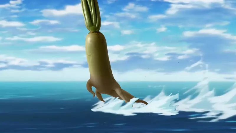 《律動感滿點的白蘿蔔》看上去像是反覆橫跳的造型太生動惹