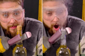 【不可能實驗】酒瓶木塞怎麼開？《用電棒開酒》酒瓶的正確開啟方式（誤ｗ