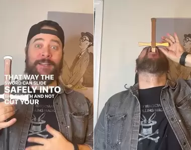 《如何吞劍卻不會傷害身體的方法》特技解密原來不是像包龍星直接刺穿,而是先一步做了防護措施