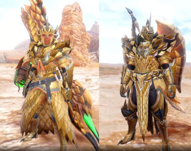 魔物獵人崛起:破曉《千刃龍裝備模樣搶先看》這次感覺男獵人穿全套比較帥一點喔