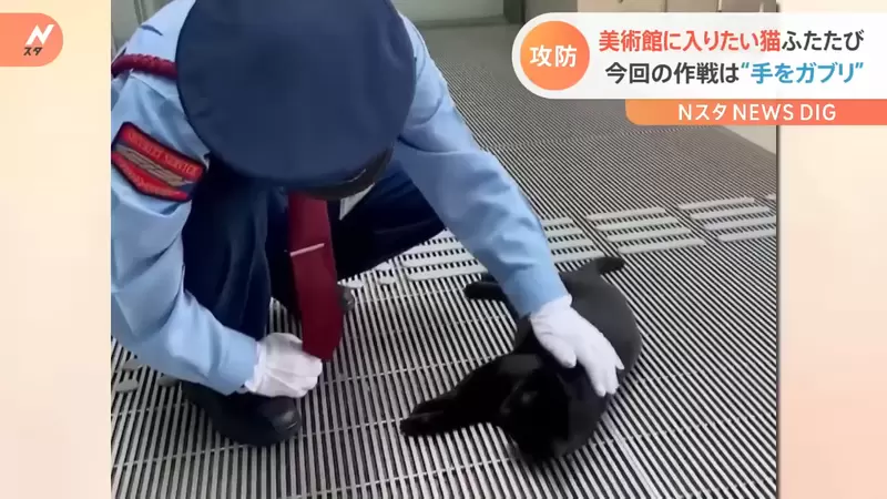 貓貓與警衛大叔的攻防戰《黑貓小健想到了咬咬新招》這是想撒嬌還是想闖入美術館呢? 貓貓與警衛大叔的攻防戰《黑貓小健想到了咬咬新招》這是想撒嬌還是想闖入美術館呢?