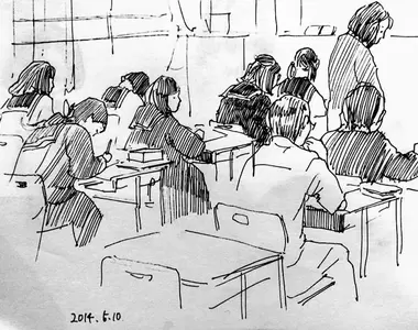 網友分享《媽媽參加家長會畫的素描》拍照會有隱私問題所以直接拿筆繪畫~超強