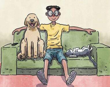 用圖片說故事《和毛孩一起生活的日常點滴》用漫畫的方式把相處的生活型態表現出來