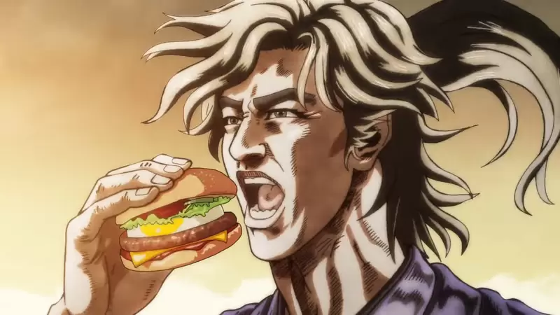 日本麥當勞廣告《武士大麥克》原哲夫作畫、堺雅人配音，男子漢的漢堡是經過一番辛苦才吃到的絕讚口味