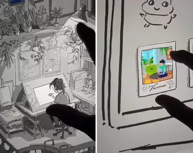 藝術家Vaskange繪製《一張可以無限放大的圖》一個世界裡還包含著另一個世界