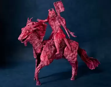 《用一張紙摺出騎馬的日本武士》摺紙藝術家「Chris Conrad」共花費50小時完成的精彩作品