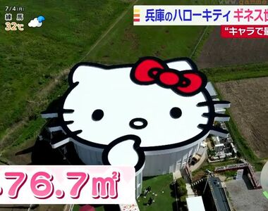 《世界最大Hello Kitty屋頂》日本觀光設施獲得金氏世界紀錄認證 旁邊還有最大的蘋果屋