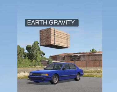 《各星球的重力表現情況》一綑巨大木材落在車子上看看造成什麼結果?