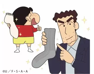 蠟筆小新《野原廣志代言除臭襪》能夠封印災難級的腳臭的威力，這雙襪子該不會就是地表最強的襪子了吧？