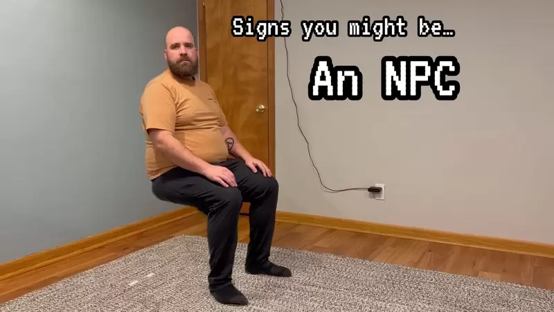 玩家實拍《各種遊戲中會出現的NPC行為》能騰空呈現坐姿這要不是BUG，不然就是他大腿真的非常有力