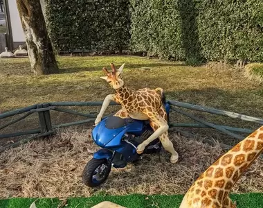 《玩開了的長頸鹿模型》日本某公園內讓網友感到衝擊的震撼畫面