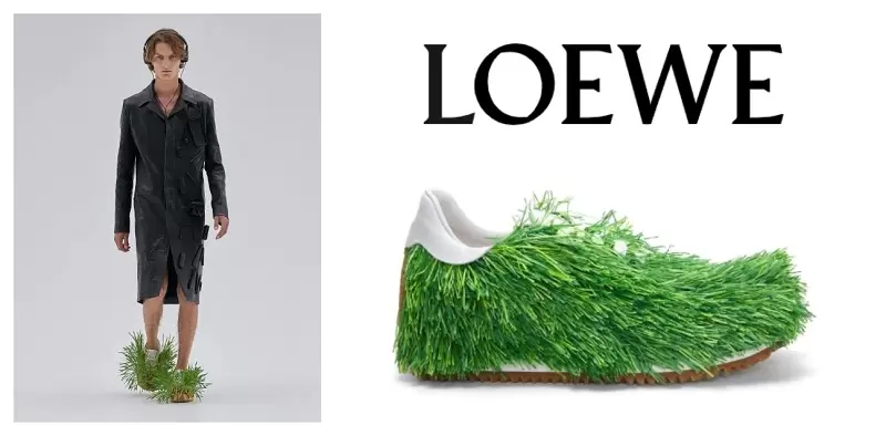 綠意盎然《LOEWE長草運動鞋「Grass sneaker」》定價64,000元熱賣中！網友：有同款帽子嗎？