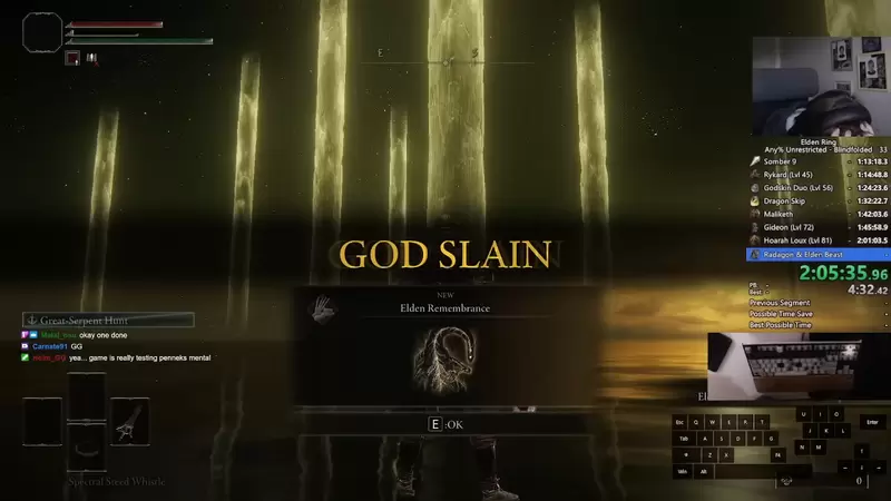 玩家挑戰蒙眼全破《艾爾登法環》全世界第一位蒙眼速通玩家誕生