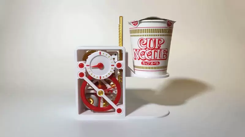 網友發明《泡麵3分計時器》不用電池時間到發出提示音,操作簡單只需放上即可 網友發明《泡麵3分計時器》不用電池時間到發出提示音,操作簡單只需放上即可