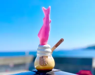 小田原漁港甜點《激突布丁冰淇淋》超衝擊外觀成為網友熱愛的打卡美食