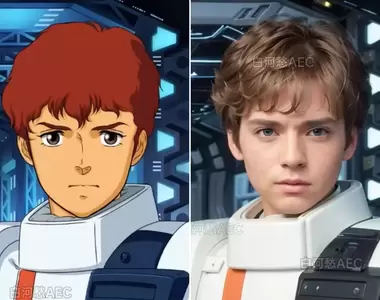 AI技術角色真人化《機動戰士鋼彈 逆襲的夏亞》如果動畫中的角色變成真人,電腦模擬後大概會長這樣子