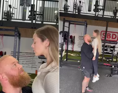 最萌身高差《冰島魔山與他的老婆》老公206公分,老婆只有157公分的組合❤