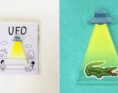 穿膩了只有LOGO跟簡單圖案的衣服?日本設計師創意一秒加戲《UFO胸針》通通吸起來回太空!