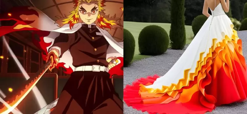大哥沒有穿婚紗！撞衫鬼滅之刃炎柱「煉獄杏壽郎」婚紗設計太燃了吧！