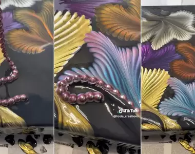 《串珠藝術創作》沾上顏色後拉扯竟能做出這麼繽紛的畫面