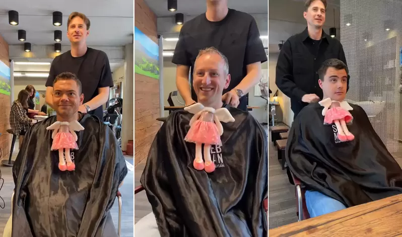 德國理髮店的小驚喜《小天使理髮罩》少女心爆發!所有超MAN的顧客看到都笑惹 德國理髮店的小驚喜《小天使理髮罩》少女心爆發!所有超MAN的顧客看到都笑惹