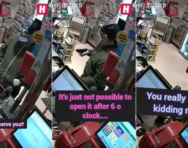 《搶劫請在六點前來》奧地利的一家商店裡拍下爆笑的搶劫畫面