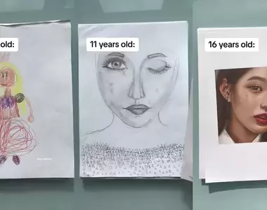 網友分享《3歲到16歲的繪畫進步過程》接著下去再過十年是不是就有印表機的水準惹?