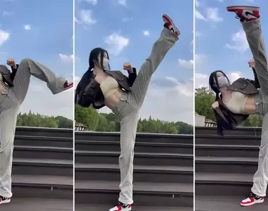 超強踢腿女強人《quanjilaobanniang》跟她約會的過程肯定十分的安全