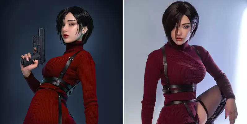 惡靈古堡4重製版《正妹cos艾達王》裙子好像改太短都露出屁股蛋惹❤