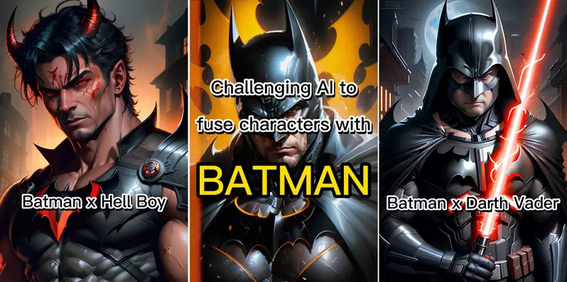 用AI模擬《變體版蝙蝠俠》結合不同人物所生成的黑暗騎士