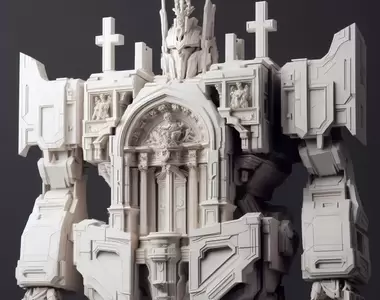 既復古又前衛的《建築機器人》網友用AI把機械跟中世紀建築結合,做出了許多造型非常美觀的龐然大物