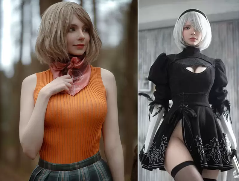 艾殊莉身體模特cos《尼爾：自動人形 2B》這接近90度的高衩讓我看了快噴鼻血了(摀)