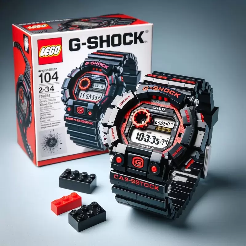 樂高名錶系列《LEGO版 G-SHOCK》可惜是網友製作AI圖，不然卡地亞、皇家橡樹AP錶等這些真的都很讚