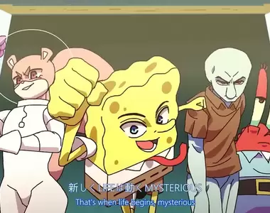 《海綿寶寶日系動畫OP片頭版》如果這部動畫改走王道熱血動漫路線大概就是這種感覺XD