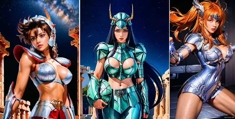 讓AI表現出《聖鬥士少女隊》的感覺,這乳量大到聖衣都快要包不住了啦(笑) 讓AI表現出《聖鬥士少女隊》的感覺,這乳量大到聖衣都快要包不住了啦(笑)