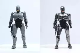 玩家塗裝《MODEROID 機器戰警》用金屬鍍鉻噴漆塗裝後讓模型產生了意想不到的效果