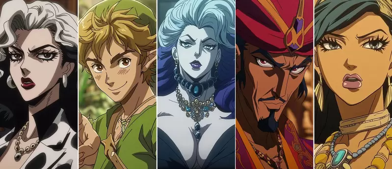 超有才AI創作《JOJO化的迪士尼角色》我說大家是不是都有個很屌的替身能力啊？